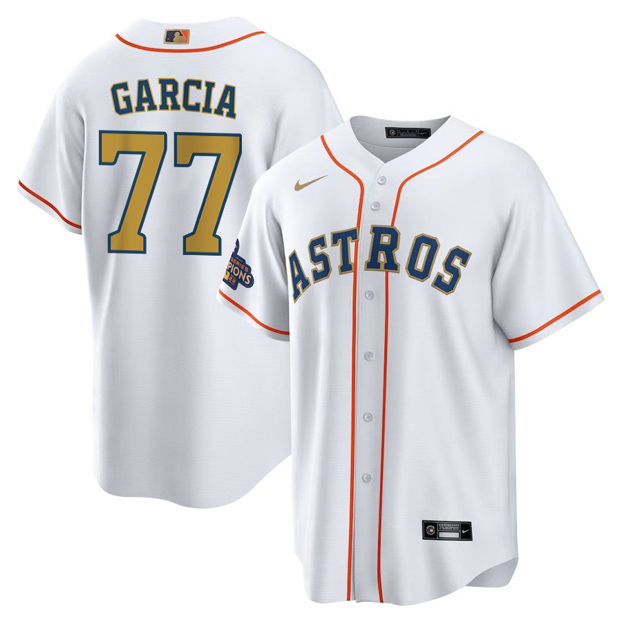Luis Garcia 77 Houston Astros 2023 Men Jersey - White/Gold