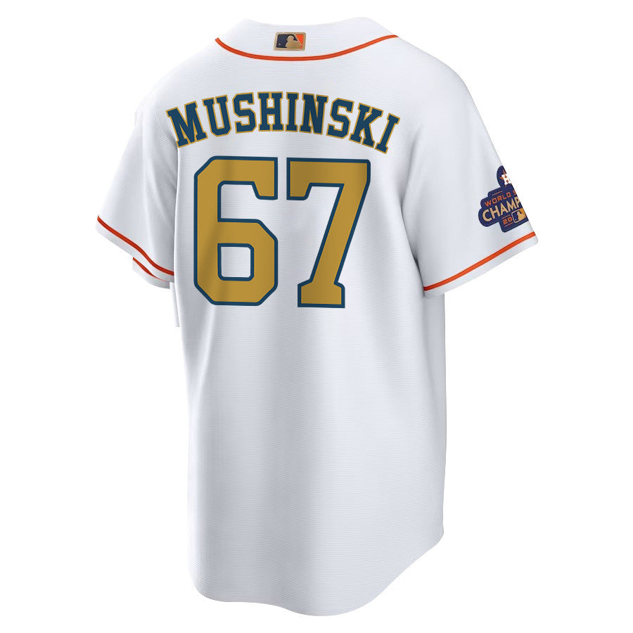 Parker Mushinski 67 Houston Astros 2023 Men Jersey - White/Gold