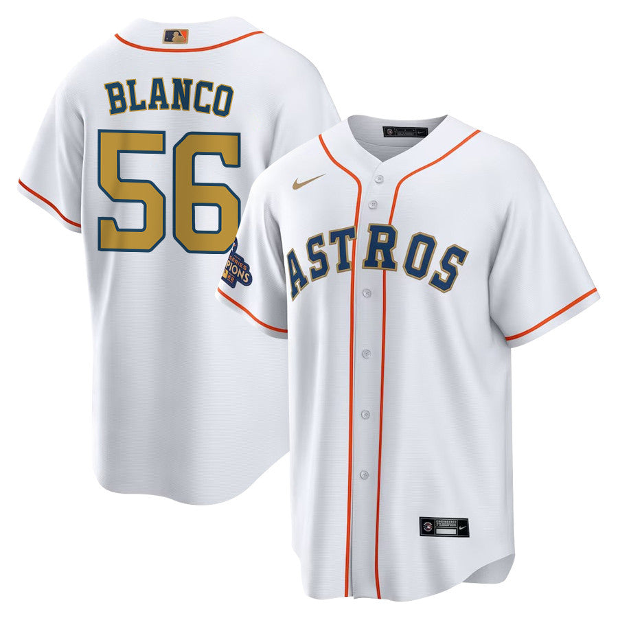 Ronel Blanco 56 Houston Astros 2023 Men Jersey - White/Gold