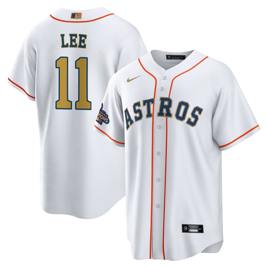 Korey Lee 11 Houston Astros 2023 Men Jersey - White/Gold