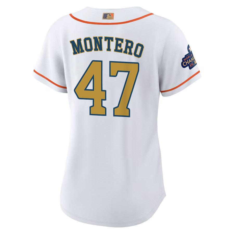 Rafael Montero 47 Houston Astros 2023 Women Jersey - White/Gold