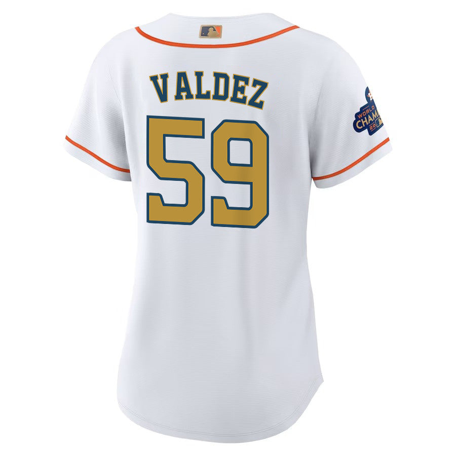 Framber Valdez 59 Houston Astros 2023 Women Jersey - White/Gold