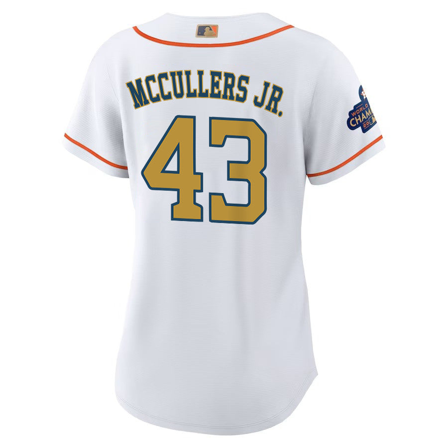 Lance McCullers Jr. 43 Houston Astros 2023 Women Jersey - White/Gold