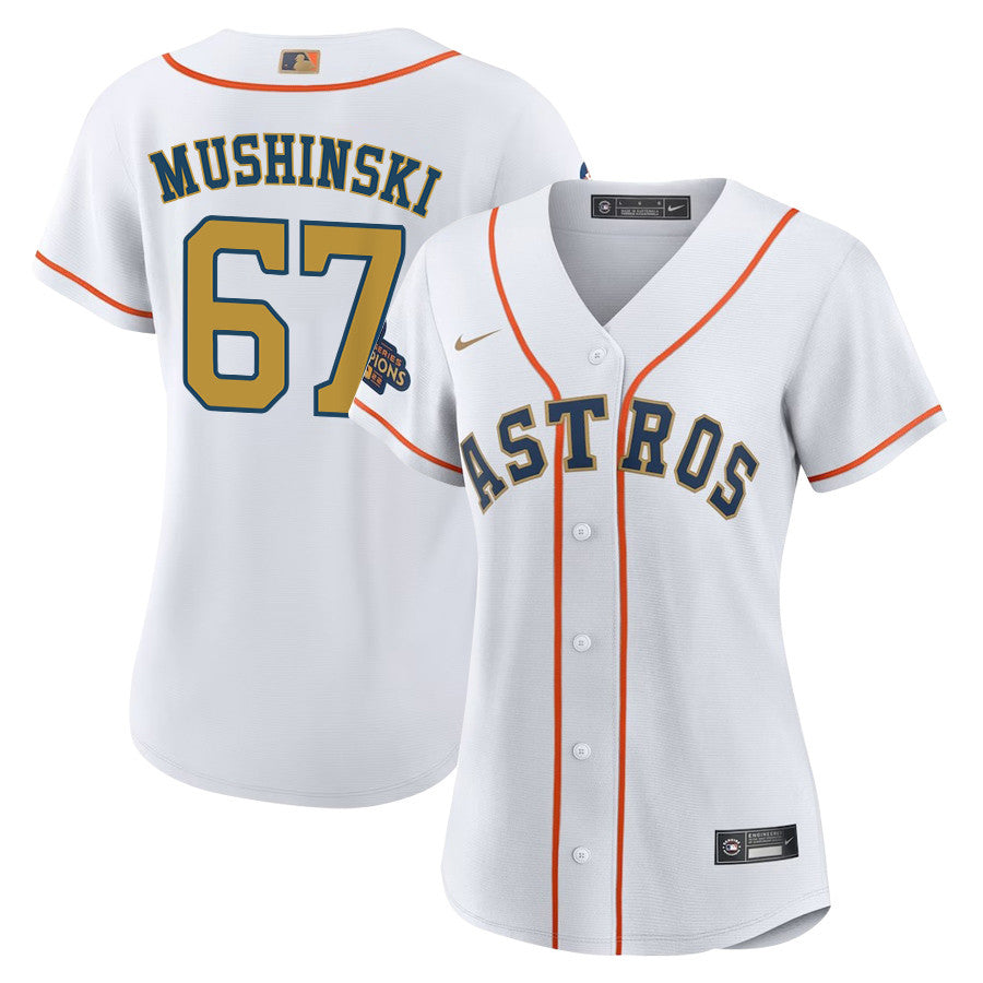 Parker Mushinski 67 Houston Astros 2023 Women Jersey - White/Gold