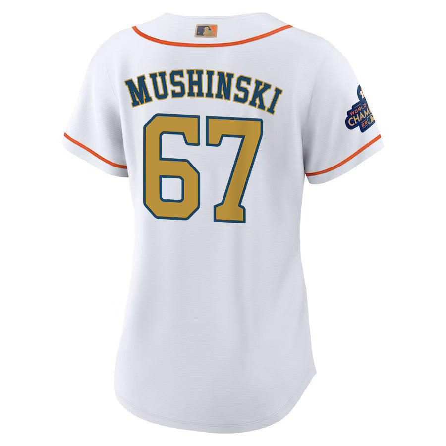 Parker Mushinski 67 Houston Astros 2023 Women Jersey - White/Gold