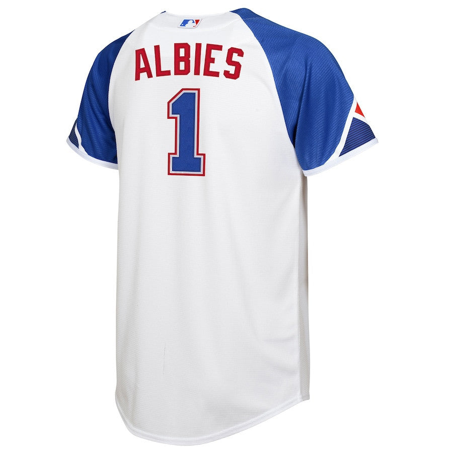 Ozzie Albies 1 Atlanta Braves 2023 City Connect Youth Jersey - White
