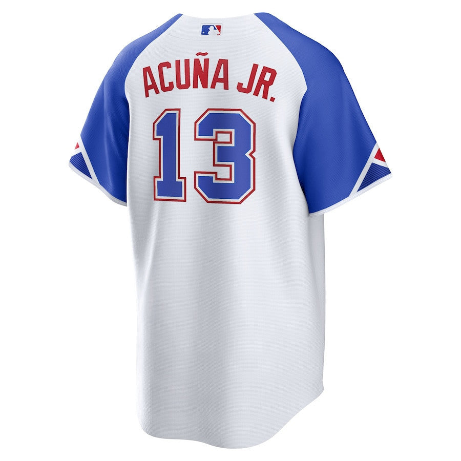 Ronald Acuña Jr. 13 Atlanta Braves 2023 City Connect Men Jersey - White
