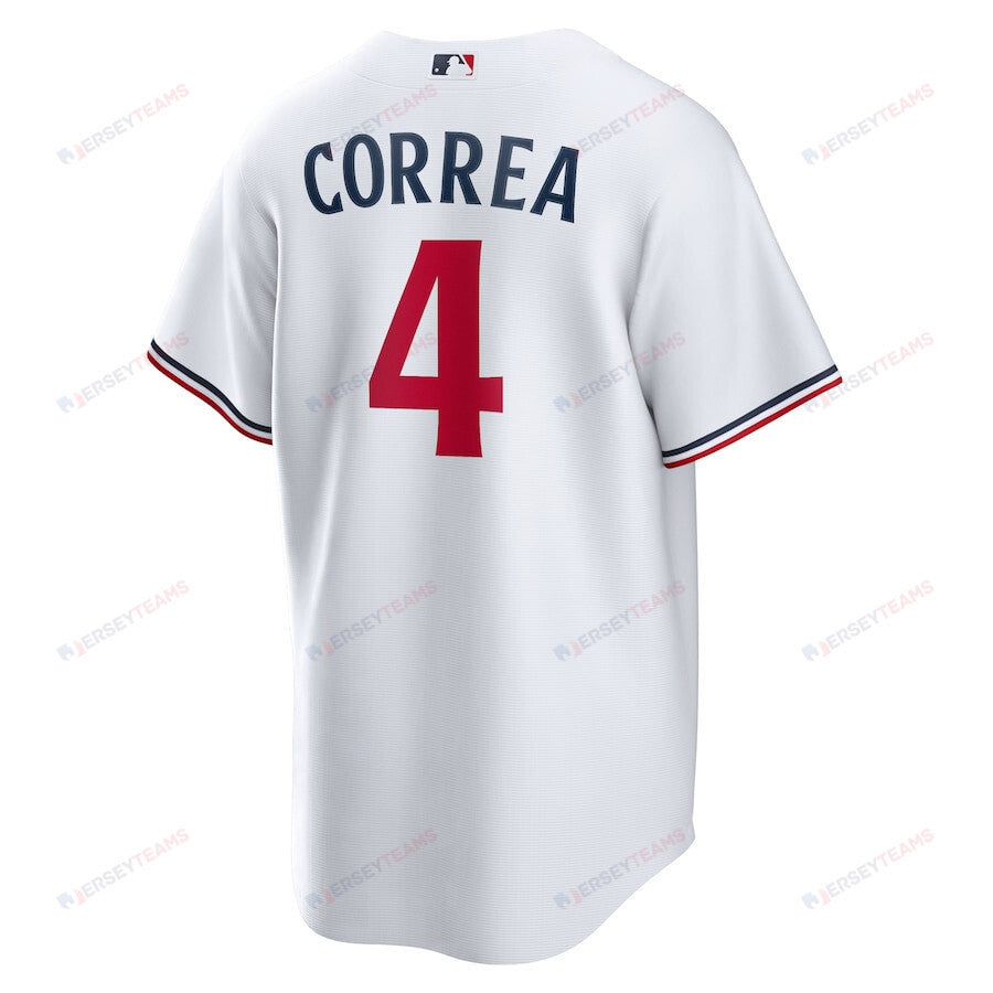 Carlos Correa 4 Minnesota Twins Team Logo Home Men Jersey - White