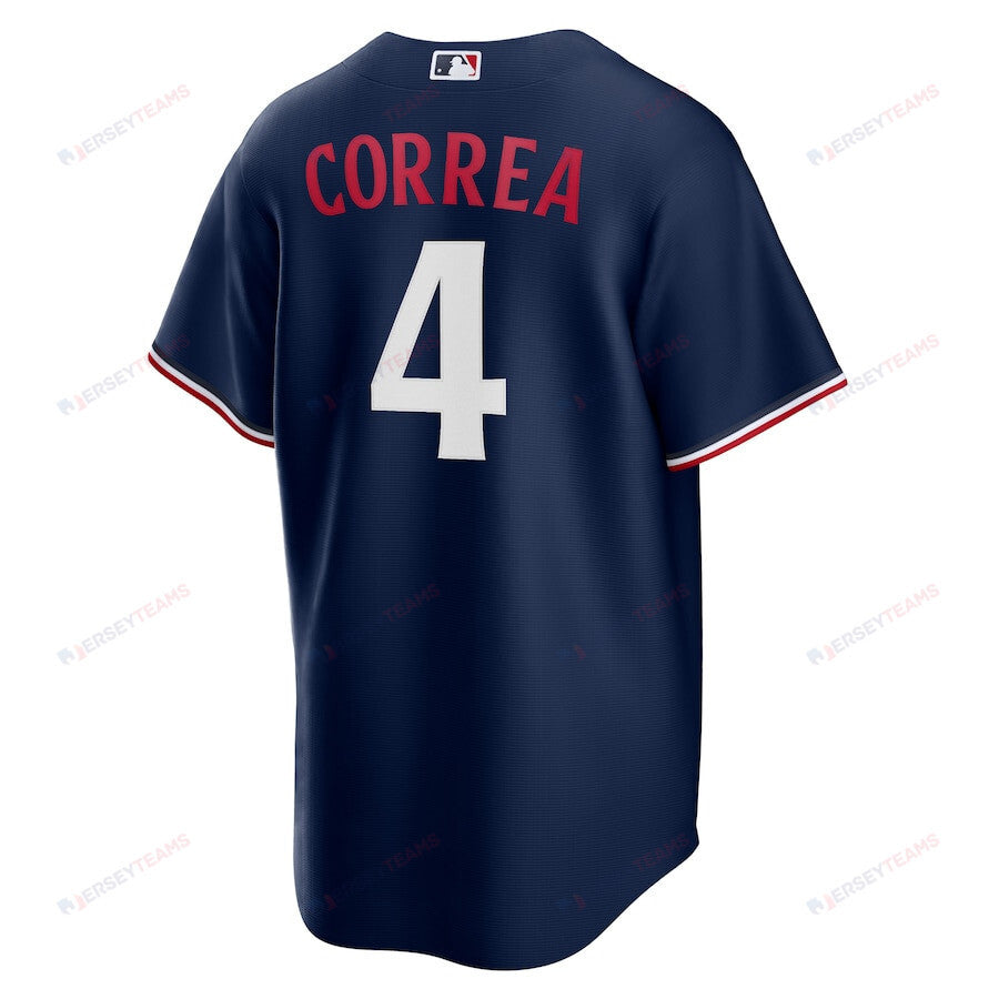 Carlos Correa 4 Minnesota Twins Team Logo Alternate Men Jersey - Navy