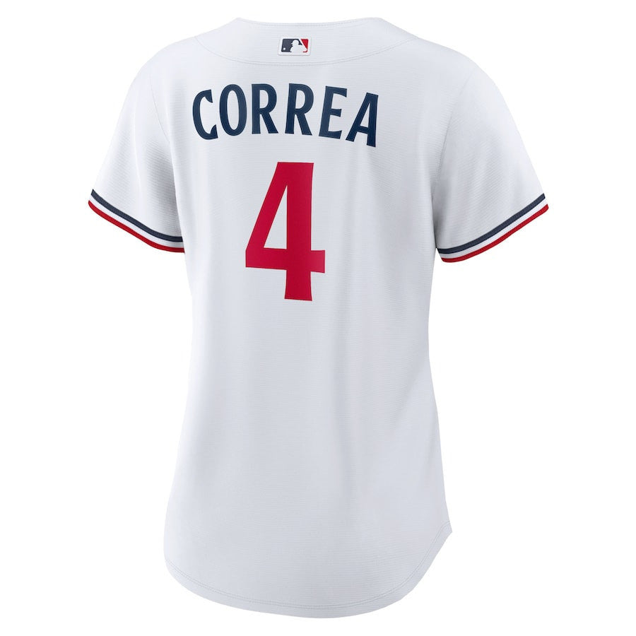 Carlos Correa 4 Minnesota Twins Team Logo Home Women Jersey - White