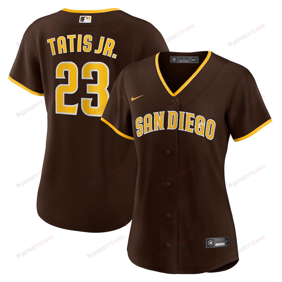 Fernando Tatís Jr. 23 San Diego Padres Road Women Jersey - Brown