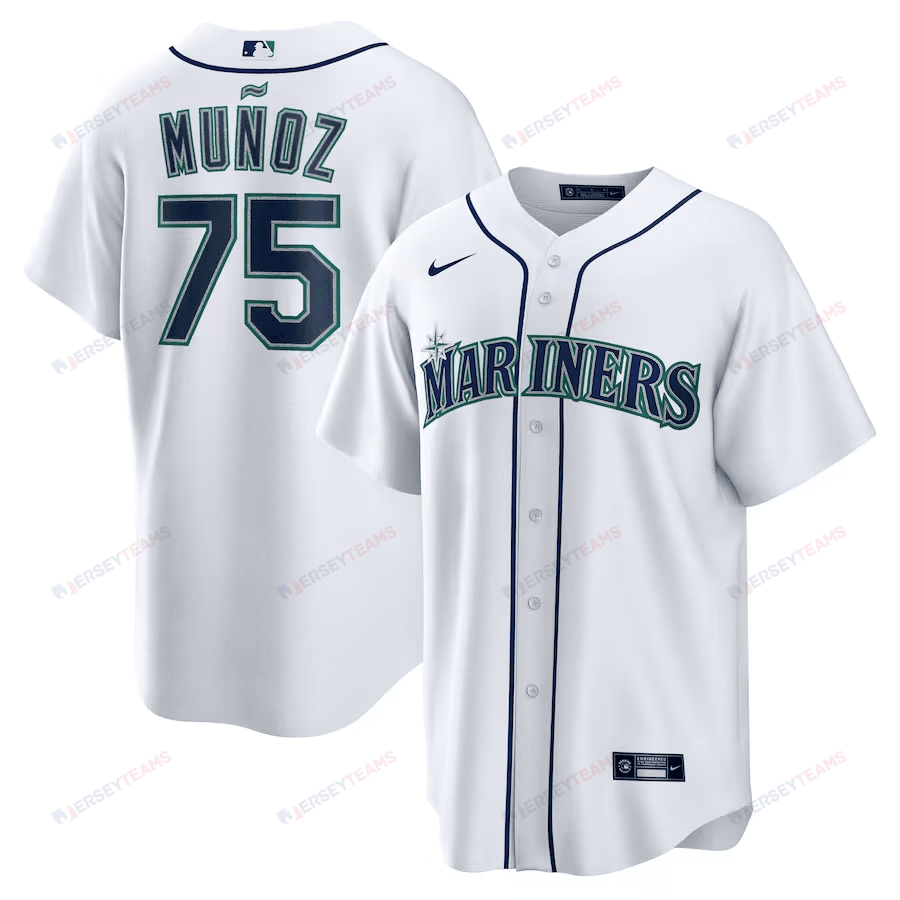 Andrés Muñoz 75 Seattle Mariners Home Men Jersey - White