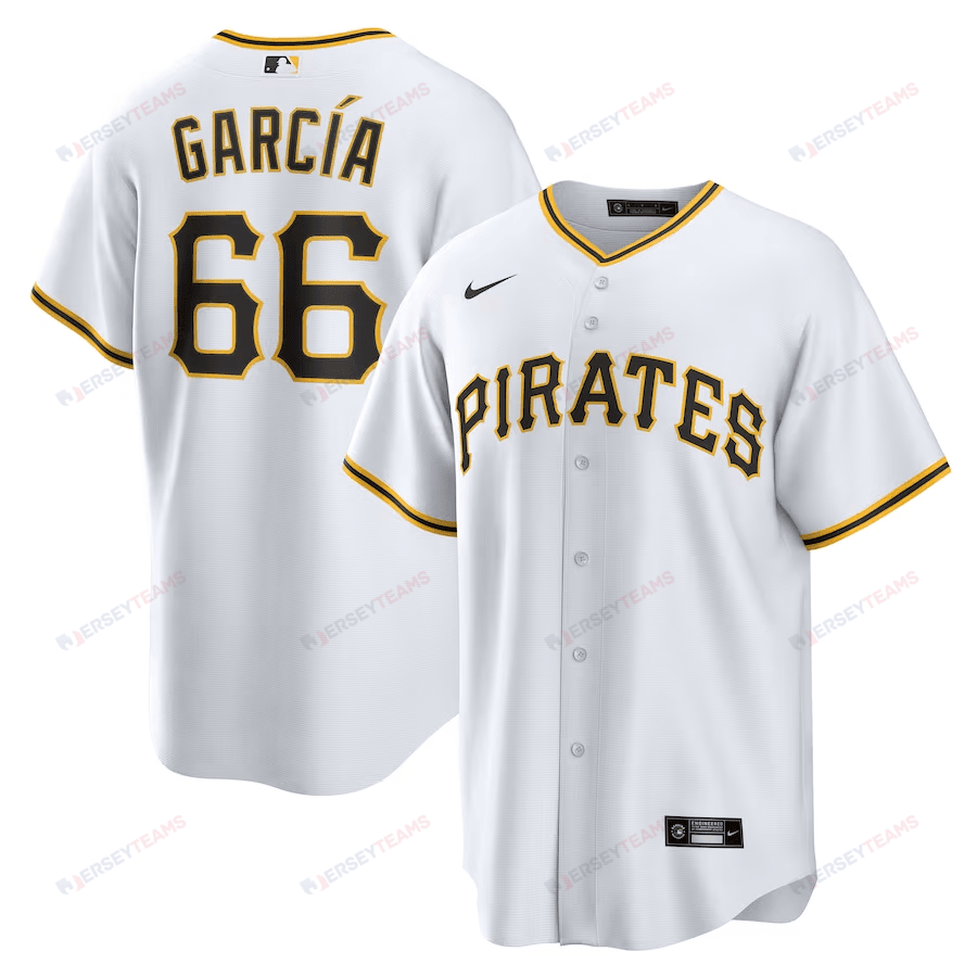 Jarlín García 66 Pittsburgh Pirates Home Men Jersey - White