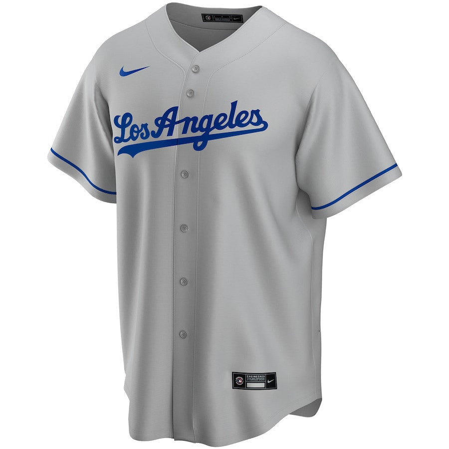 Los Angeles Dodgers Road Custom Men Jersey - Gray