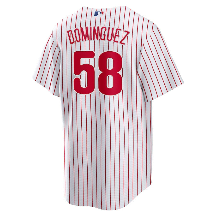 Seranthony Domínguez 58 Philadelphia Phillies Men Jersey - White