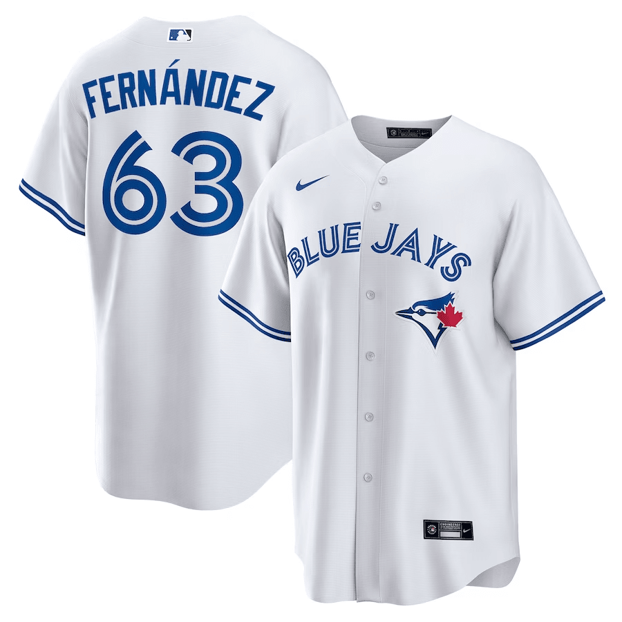 Junior Fernández 63 Toronto Blue Jays Home Jersey - White