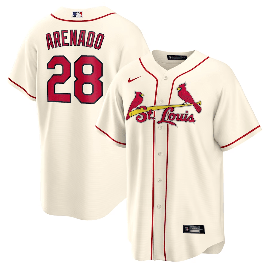 Nolan Arenado 28 St. Louis Cardinals Alternate Men Jersey - Cream