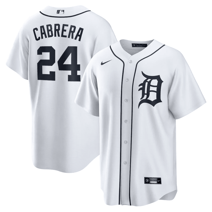 Miguel Cabrera 24 Detroit Tigers Home Men Jersey - White