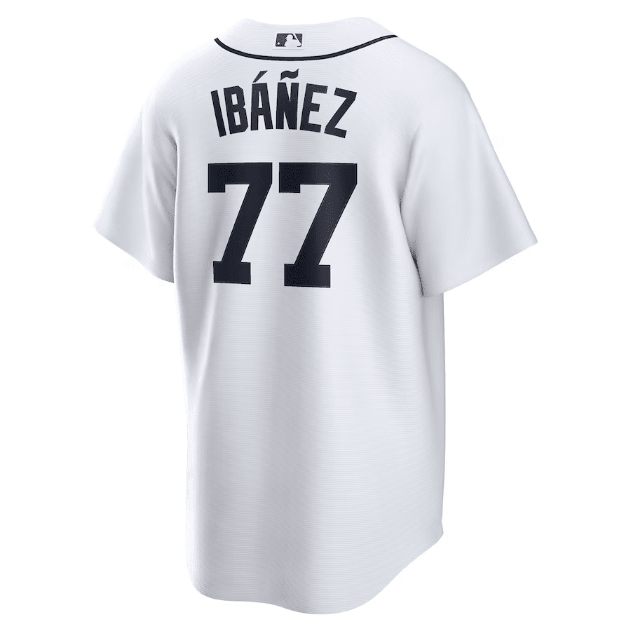Andy Ibáñez 77 Detroit Tigers Home Men Jersey - White