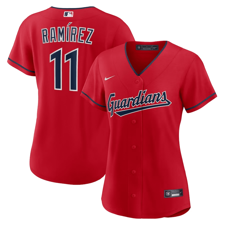 José Ramírez 11 Cleveland Guardians Women Alternate Jersey - Red