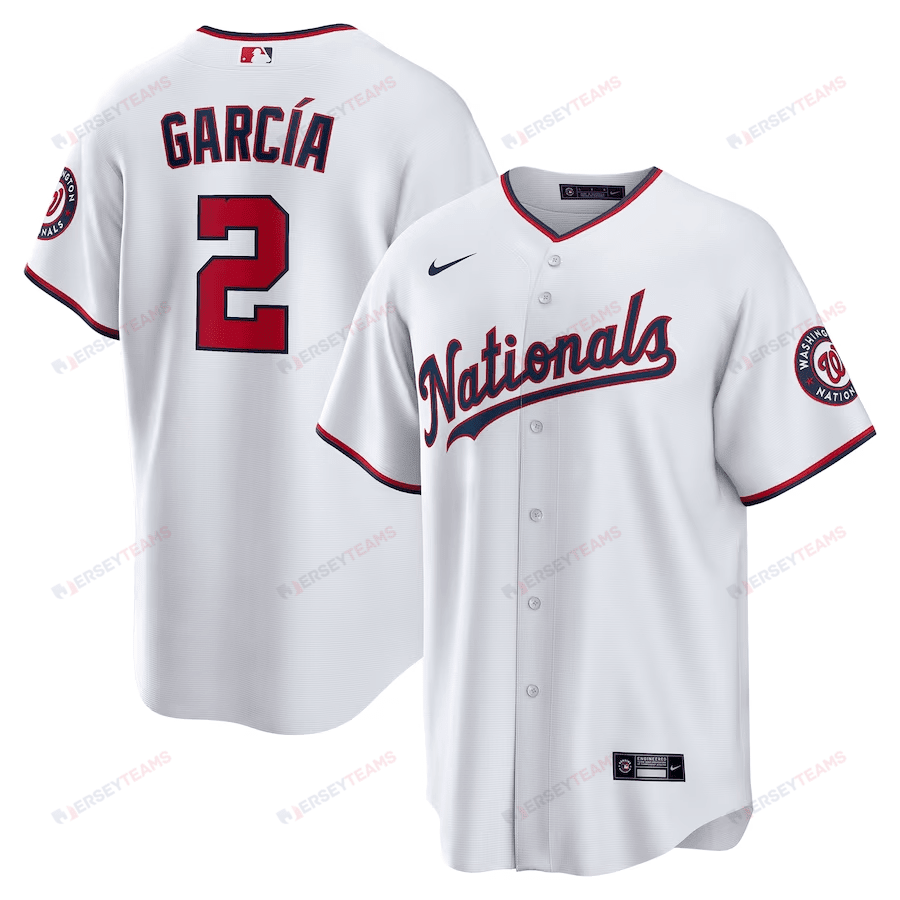 Luis García 2 Washington Nationals Home Men Jersey - White