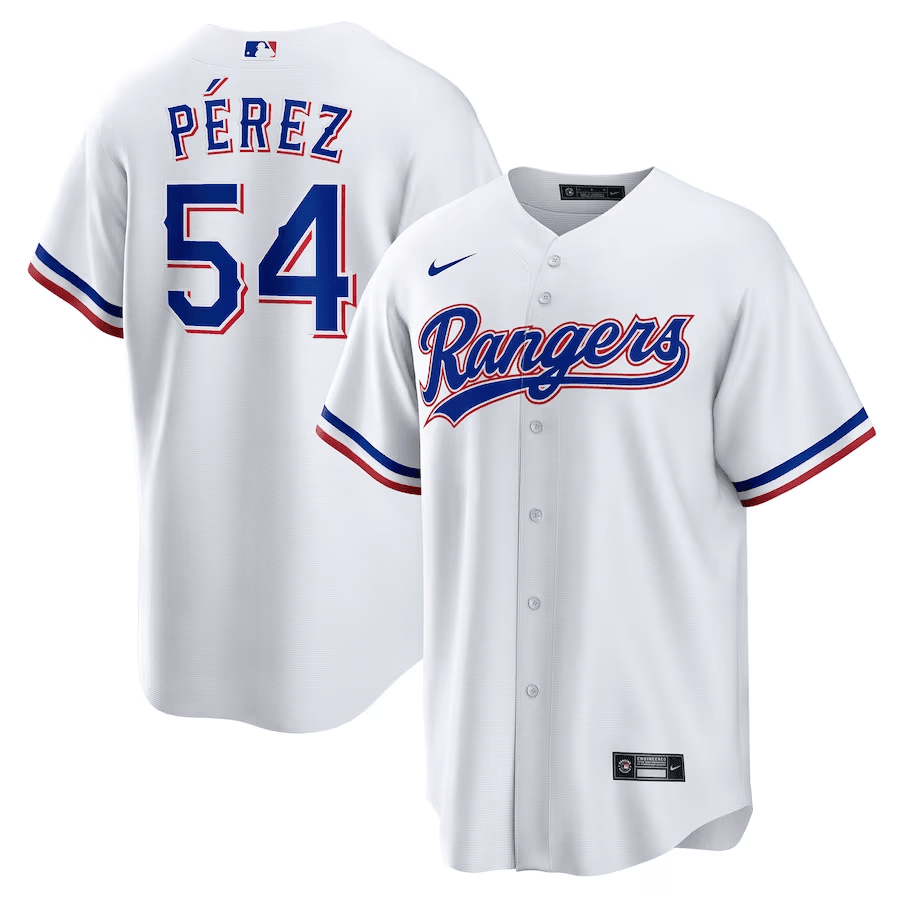 Martín Pérez 54 Texas Rangers Home Men Jersey - White
