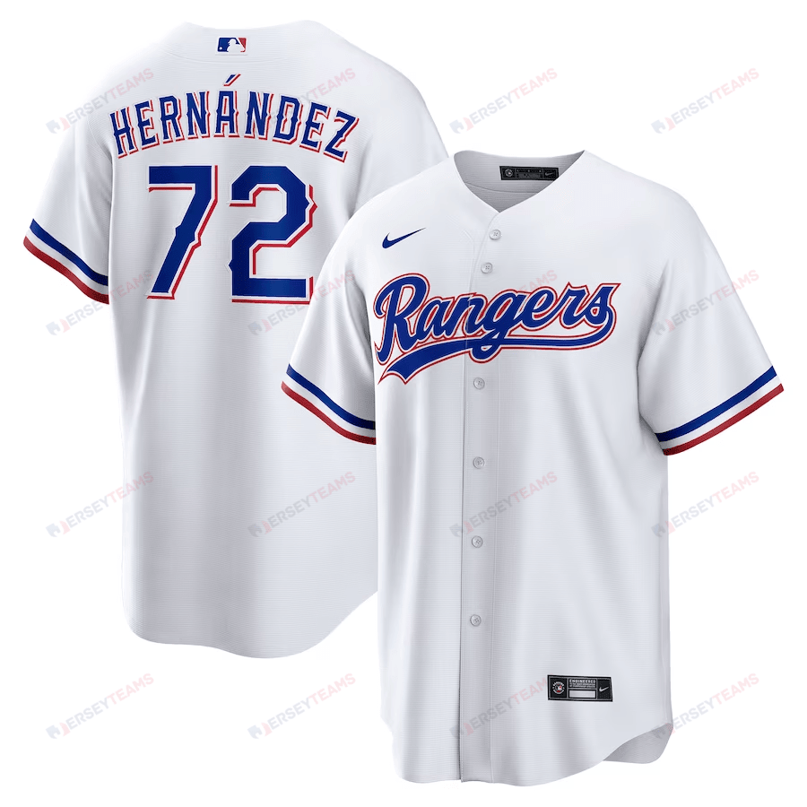 Jonathan Hernández 72 Texas Rangers Home Men Jersey - White