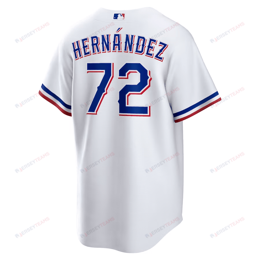 Jonathan Hernández 72 Texas Rangers Home Men Jersey - White