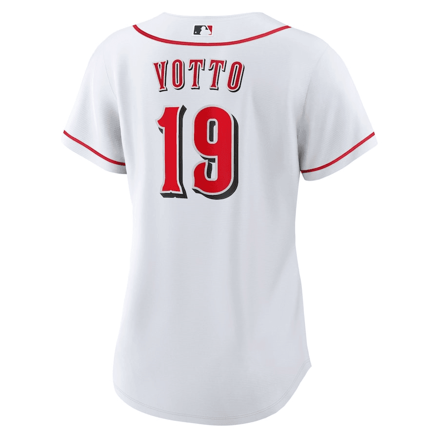 Joey Votto 19 Cincinnati Reds Women Home Jersey - White