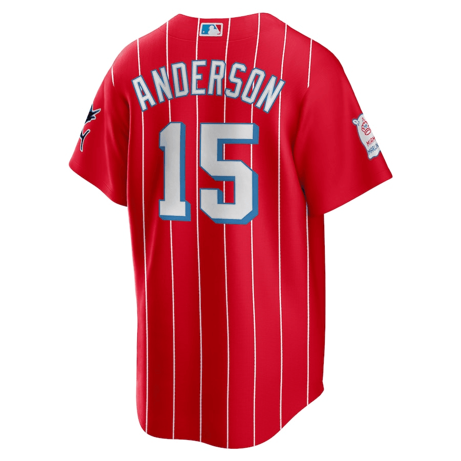 Brian Anderson 15 Miami Marlins City Connect Team Men Jersey - Red