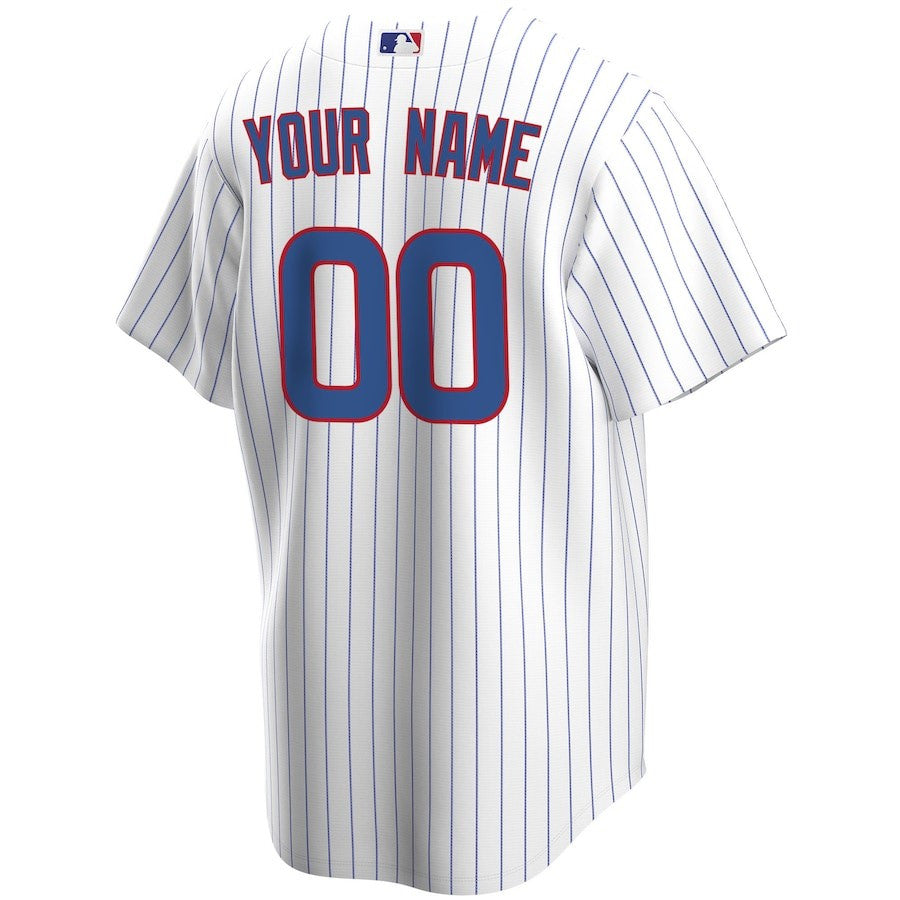 Chicago Cubs Home Custom Men Jersey - White