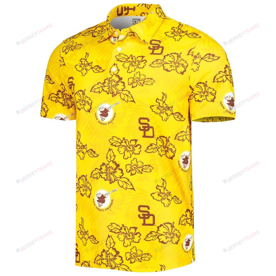 San Diego Padres Reyn Spooner Cooperstown Collection Puamana Print Polo - Gold