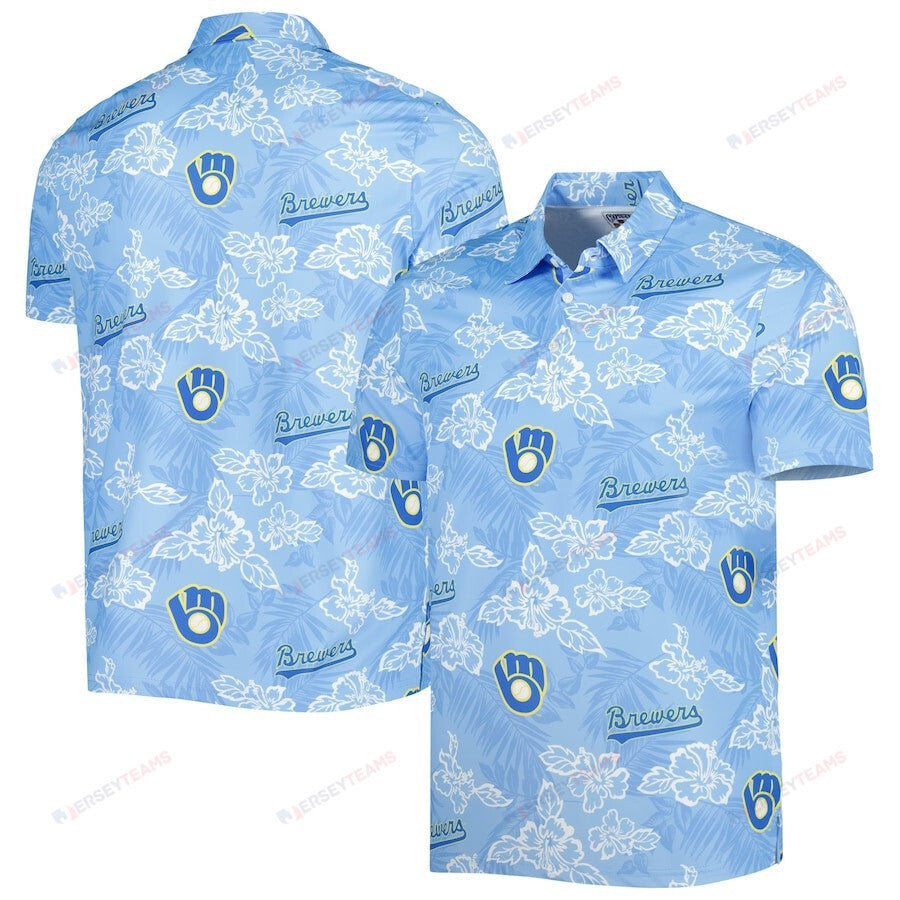 Milwaukee Brewers Reyn Spooner Cooperstown Collection Puamana Print Polo - Royal