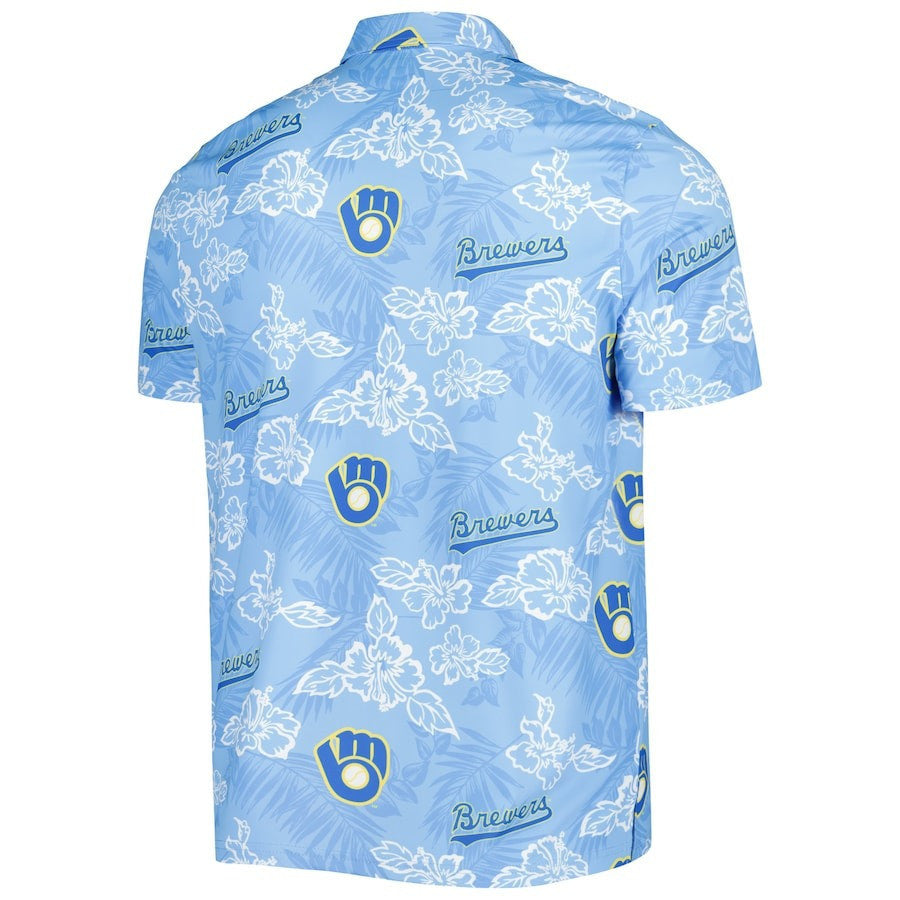 Milwaukee Brewers Reyn Spooner Cooperstown Collection Puamana Print Polo - Royal