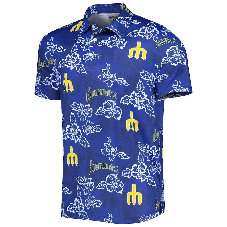 Seattle Mariners Reyn Spooner Cooperstown Collection Puamana Print Polo - Navy
