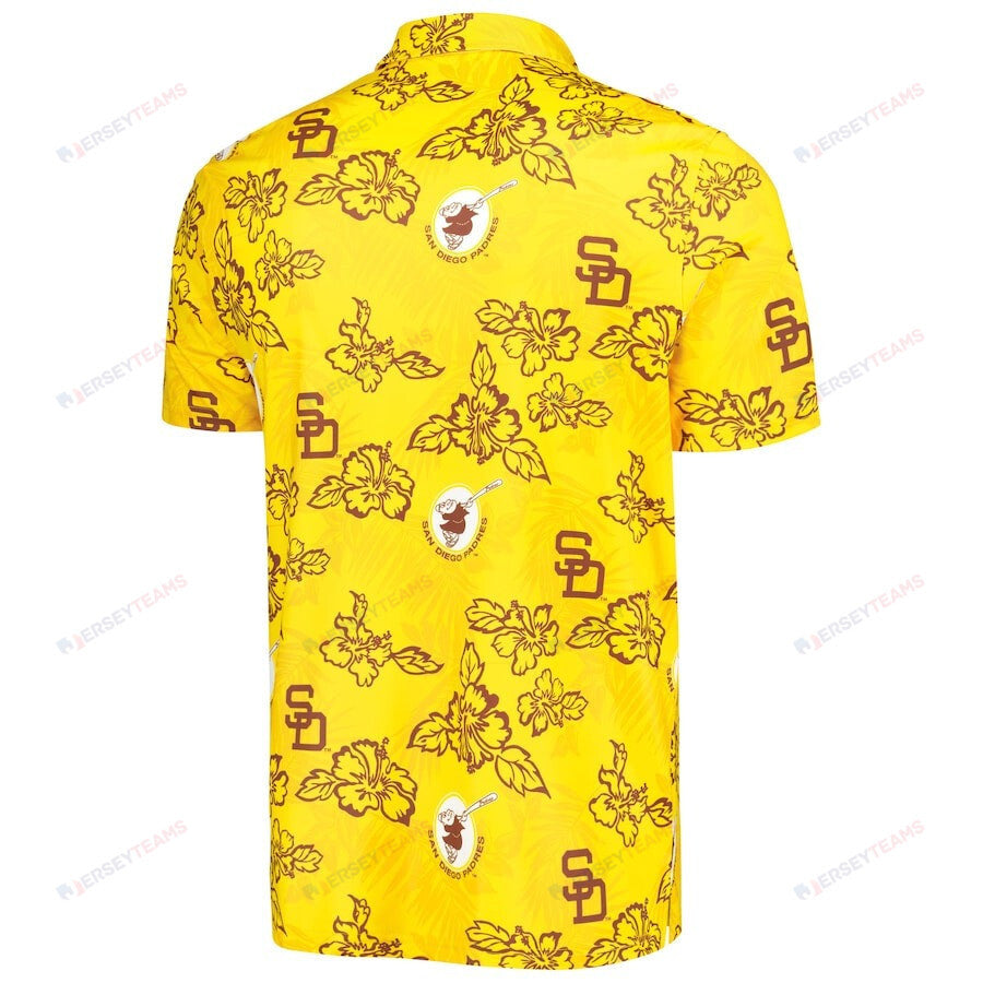 San Diego Padres Reyn Spooner Cooperstown Collection Puamana Print Polo - Gold