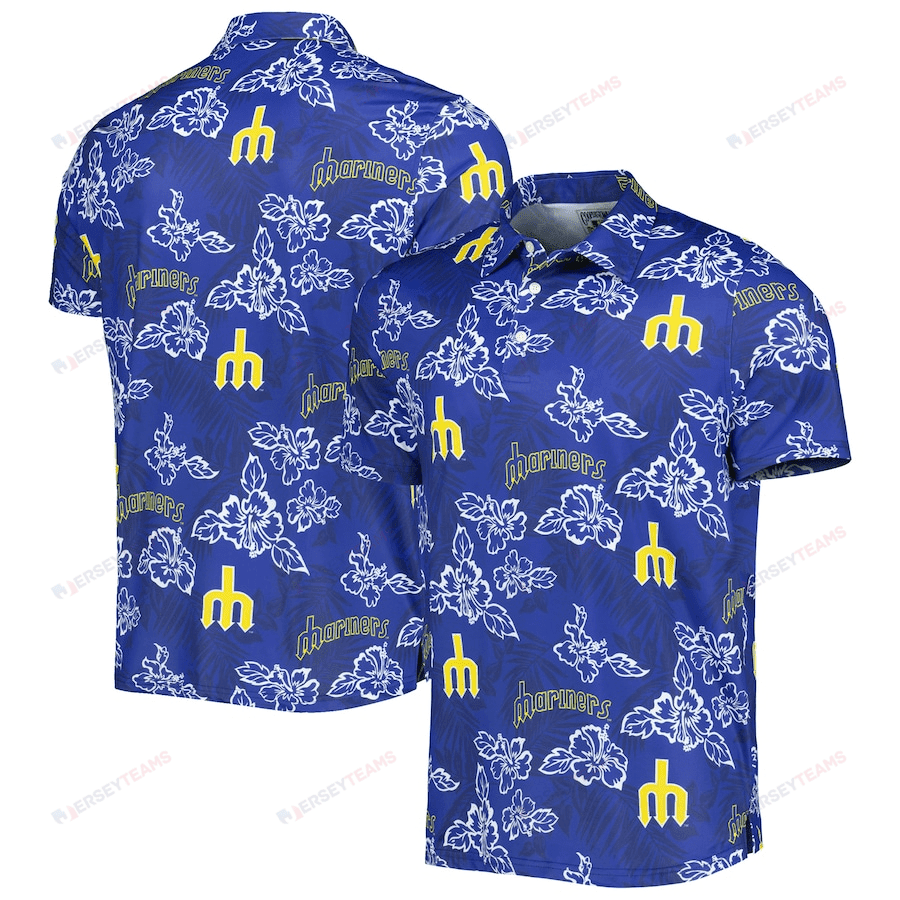 Seattle Mariners Reyn Spooner Cooperstown Collection Puamana Print Polo - Navy
