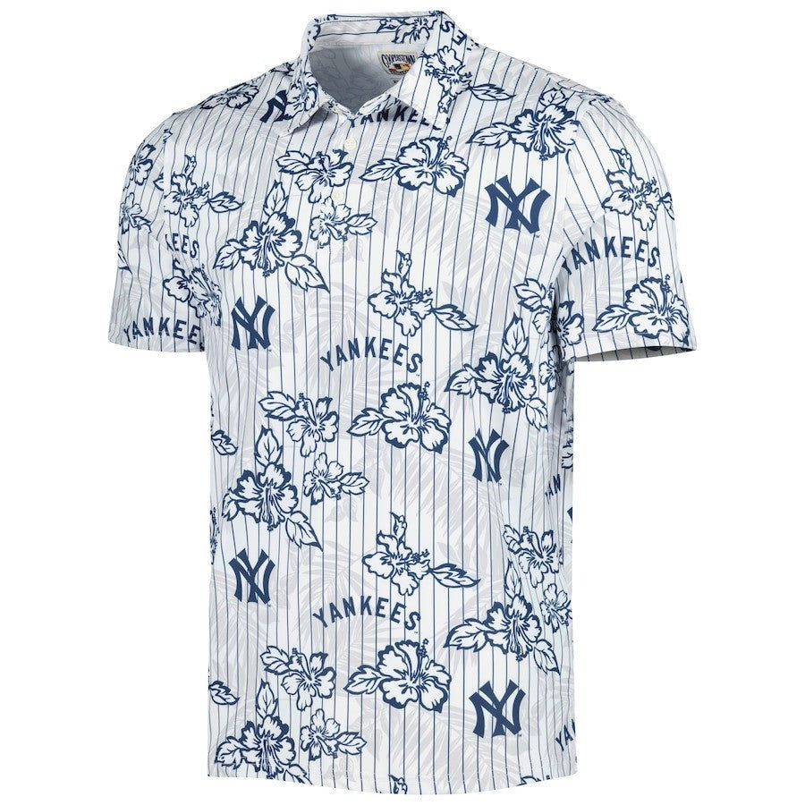 New York Yankees Reyn Spooner Cooperstown Collection Puamana Print Polo - White