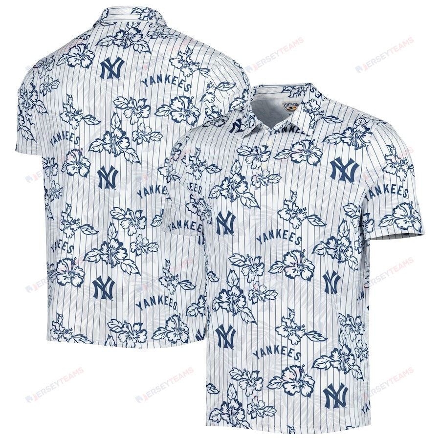 New York Yankees Reyn Spooner Cooperstown Collection Puamana Print Polo - White