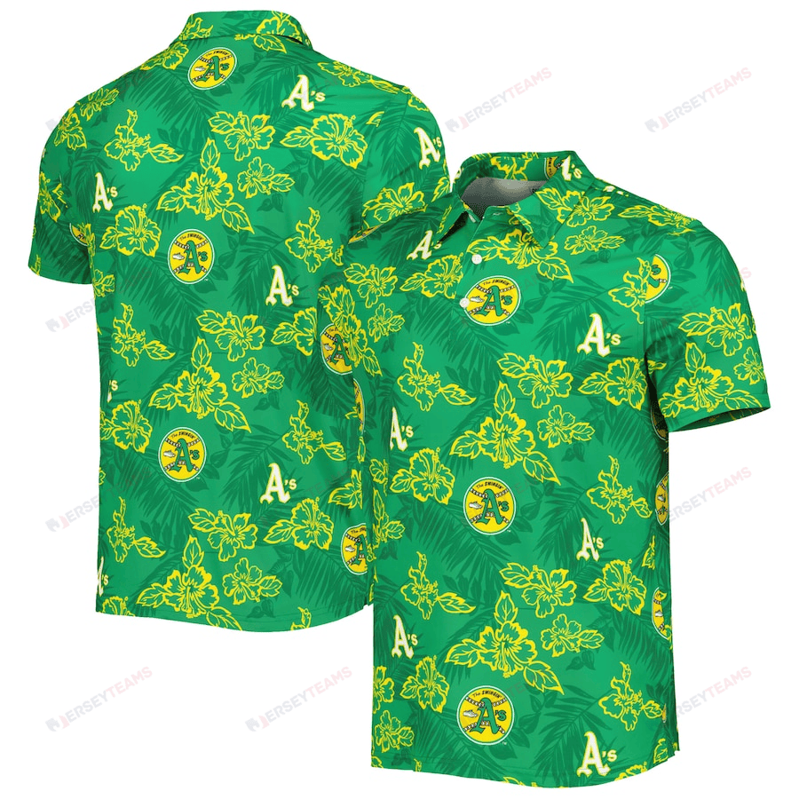 Oakland Athletics Reyn Spooner Cooperstown Collection Puamana Print Polo - Green