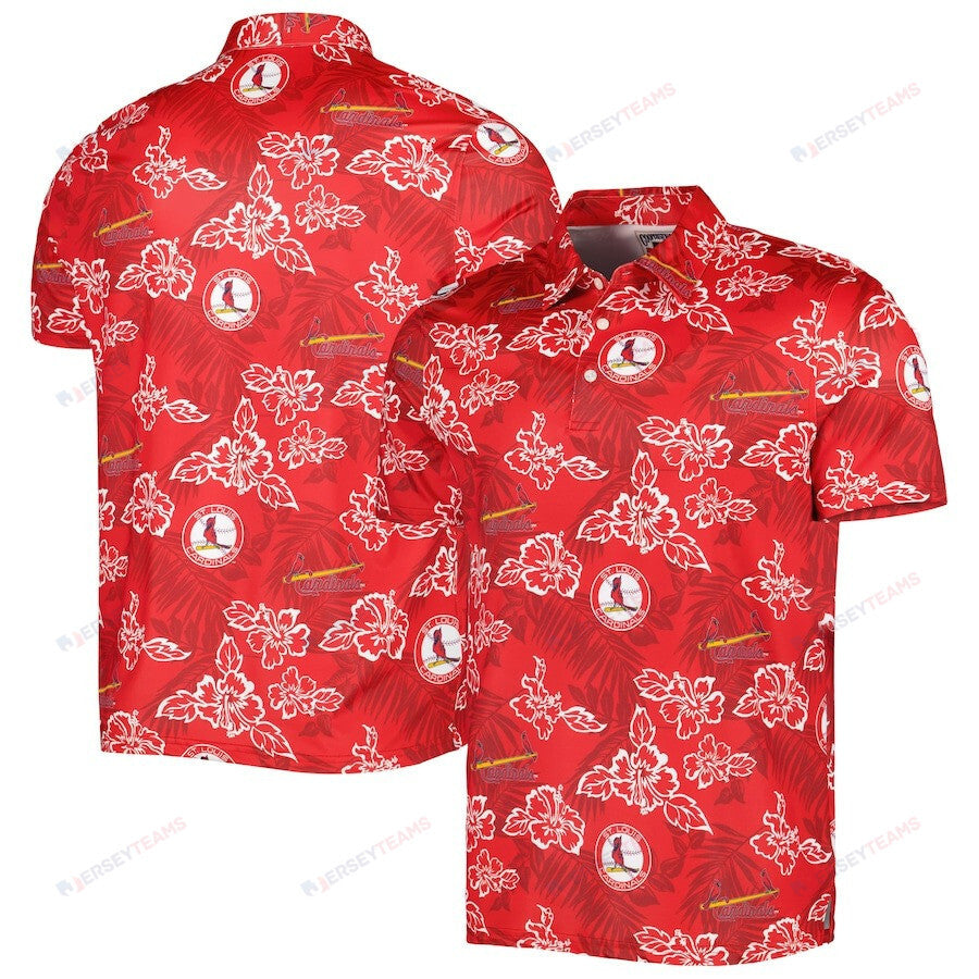 St. Louis Cardinals Reyn Spooner Cooperstown Collection Puamana Print Polo - Red