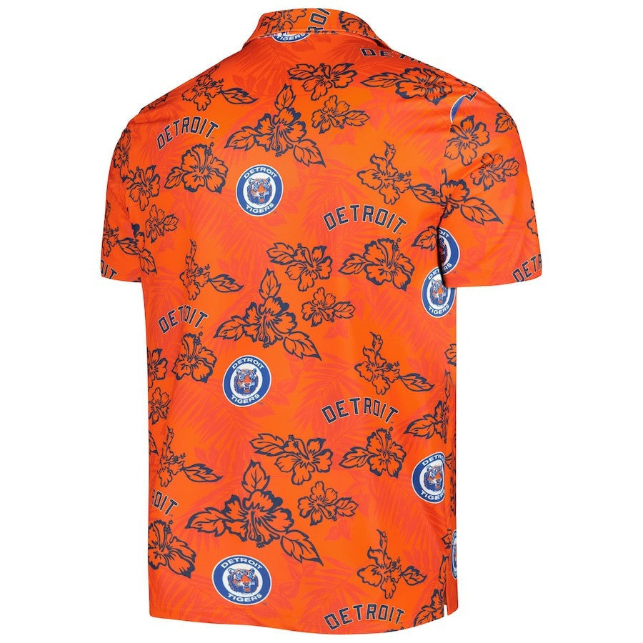 Detroit Tigers Reyn Spooner Cooperstown Collection Puamana Print Polo - Orange