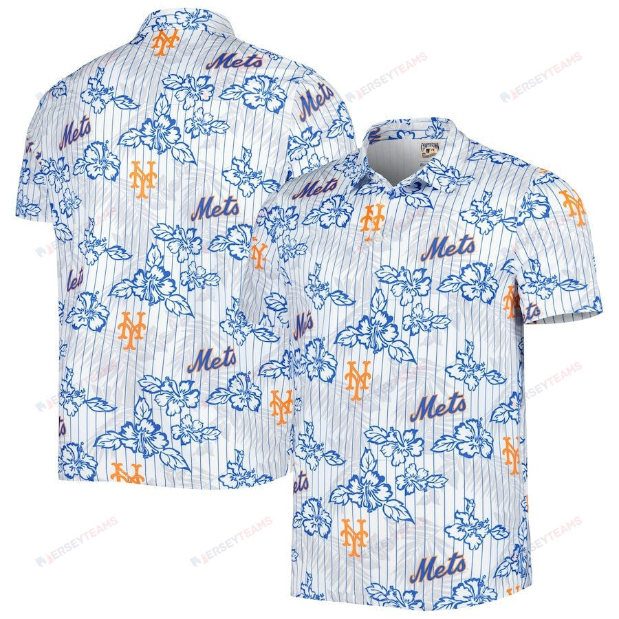 New York Mets Reyn Spooner Cooperstown Collection Puamana Print Polo - White