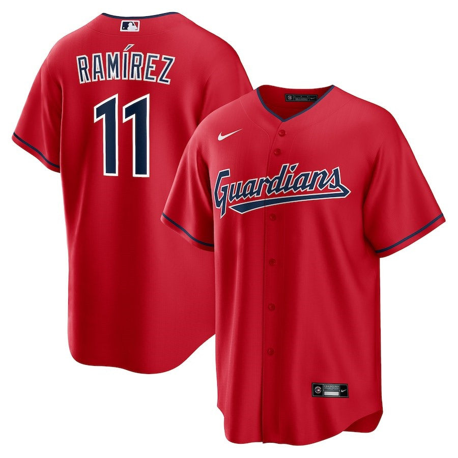 José Ramírez 11 Cleveland Guardians Alternate Player Jersey - Red