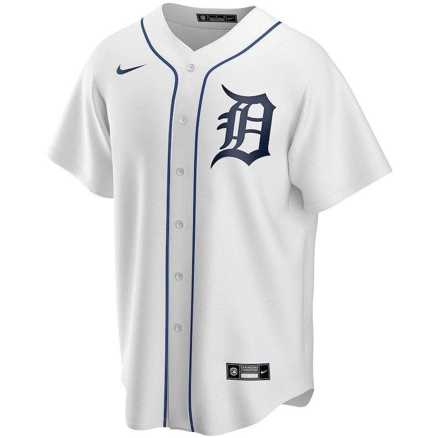 Detroit Tigers Home Custom Men Jersey - White