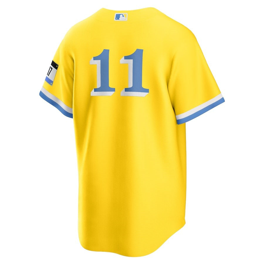 Rafael Devers 11 Boston Red Sox City Connect Player Jersey - Gold/Light Blue