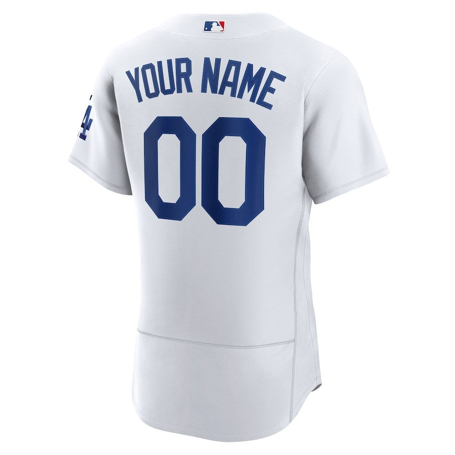Los Angeles Dodgers Patch Elite Jersey Custom 00 - White
