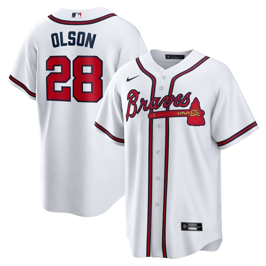 Matt Olson 28 Atlanta Braves Home Player Men Jersey - White