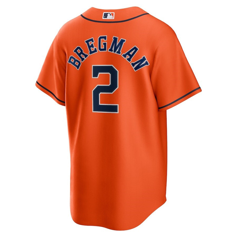 Alex Bregman 2 Houston Astros Alternate Player Name Jersey - Orange