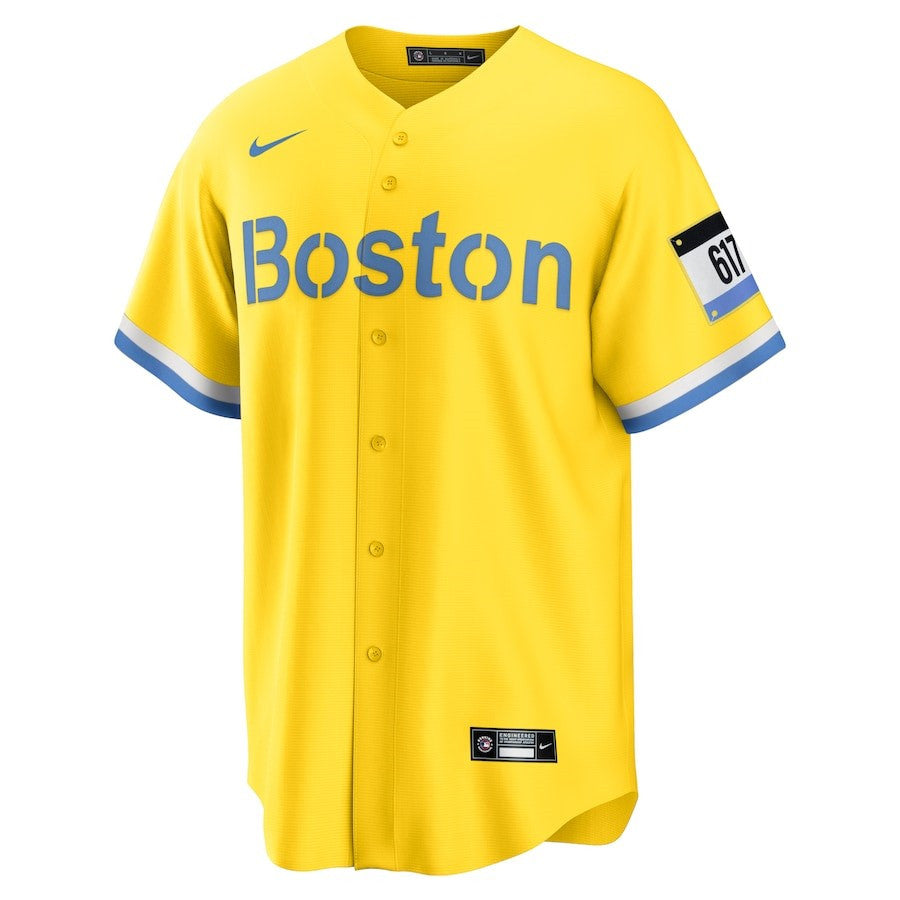 Boston Red Sox City Connect Men Jersey - Gold/Light Blue